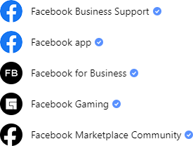 Przykłady zweryfikowanych profili na Facebook